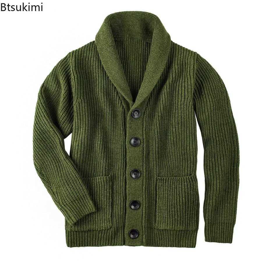 New Arrival New 2025 Autumn Winter Men Shawl Collar Cardigan Sweater Classic Male Warm Sweater Cotton Pullover Mens Knitwear Clothes Male Z250102