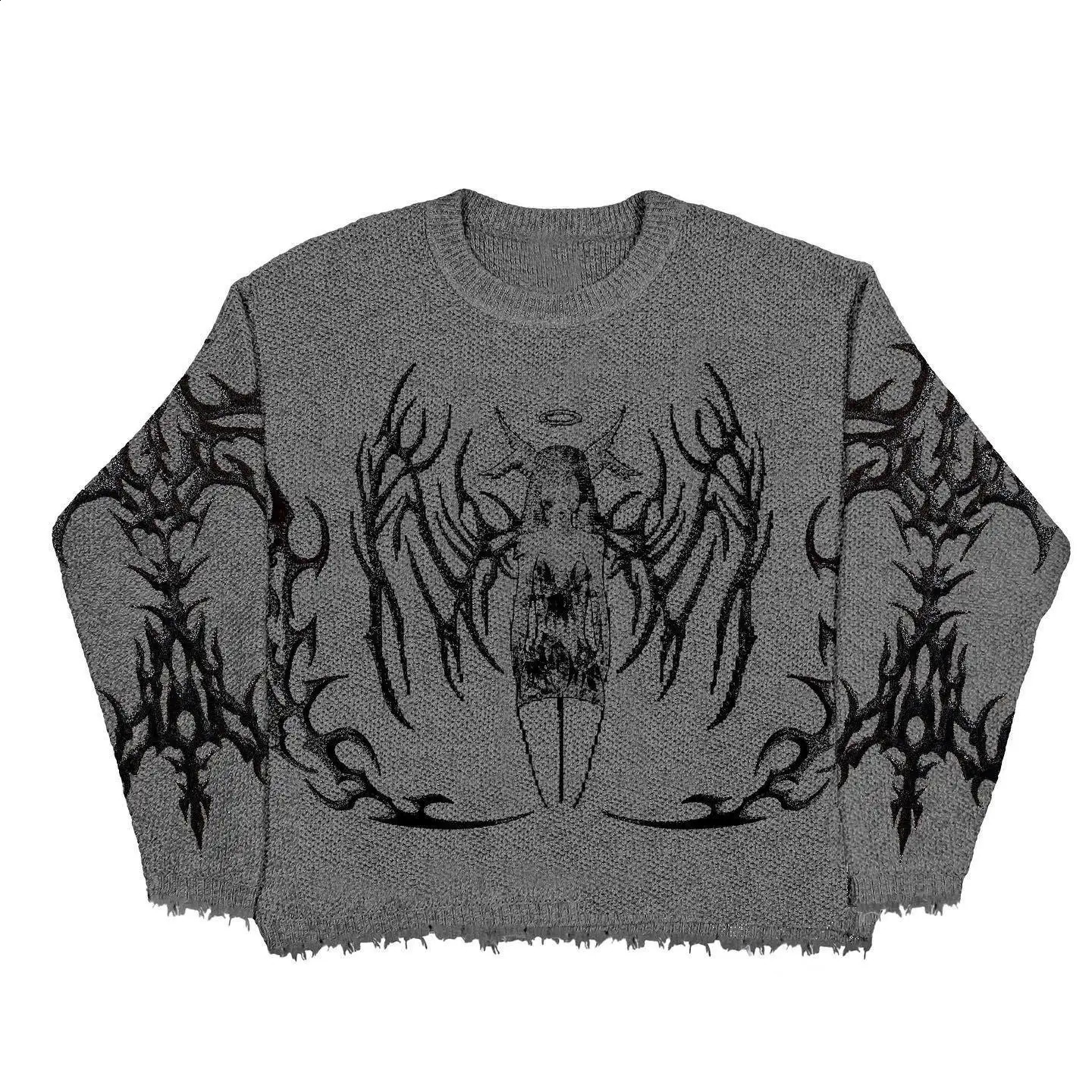 2024 AutumnWinter Mens and Womens Hip Hop Hoodies Knitted Sweaters Retro Street Top Y2k Harajuku Fashion Trendy Clothing 241224