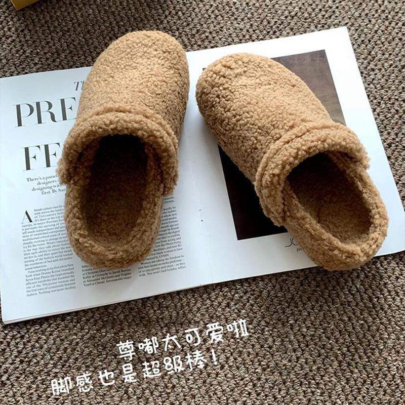Pantofle à plateforme en fourrure pour adultes, chaussures à bout couvert, pantoufles en peluche pour ddmymarket, nouvelle collection 2024