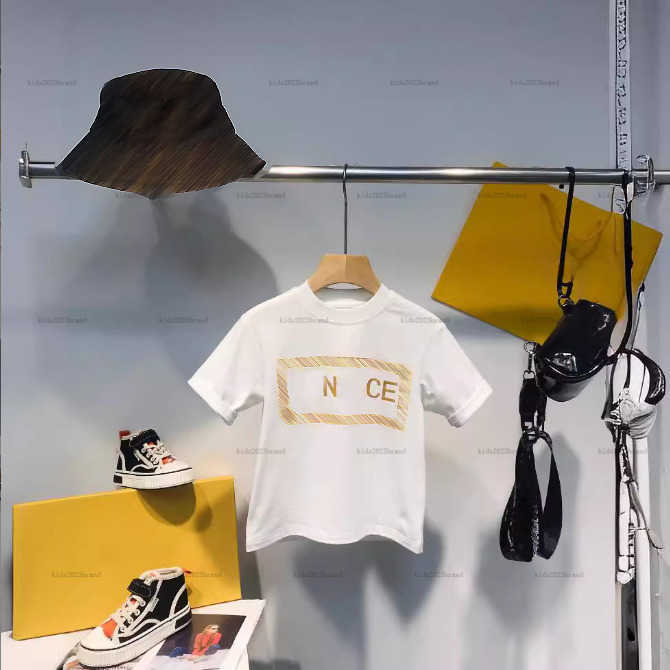 New baby T-shirt Various styles child tshirt High quality kids designer clothes Shiny gold letter print boys girls Short Sleeve tees-image-1040138357