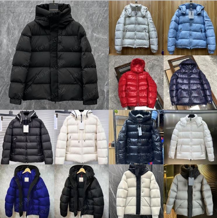 Lightweight Men's White Duck Down Winter Coat with Adjustable Hood - Sizes S-XL