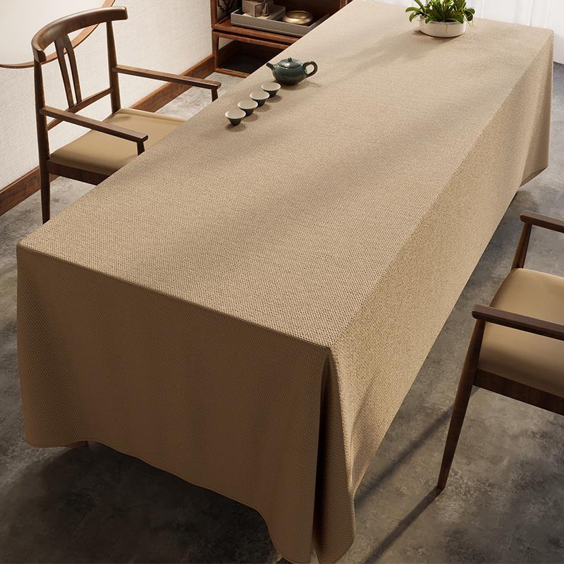 Solid Color Elegant Simple Waterproof Dining Table Cloth-image-1040364384