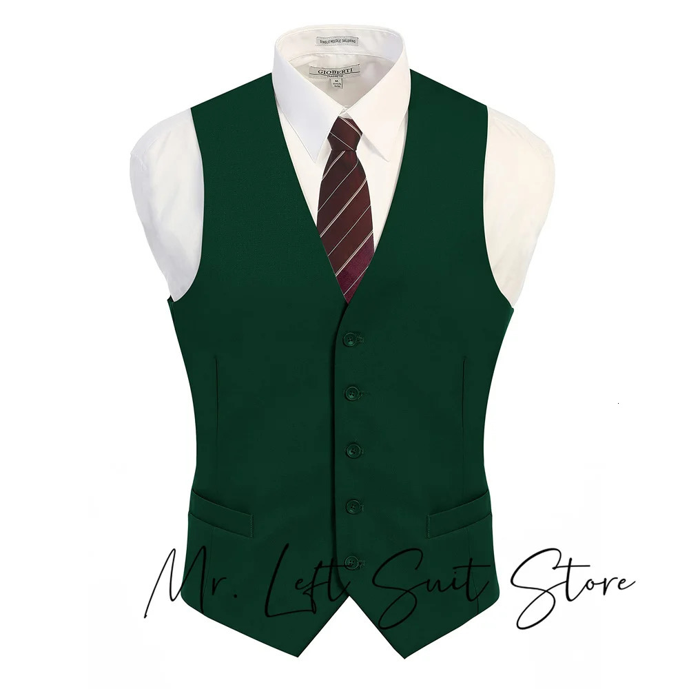 Sleeveless Mens Suit Vests Single Breasted Slim Fit Groomsmen Waistcoat for Wedding Business Male Coat Customized 241224Z