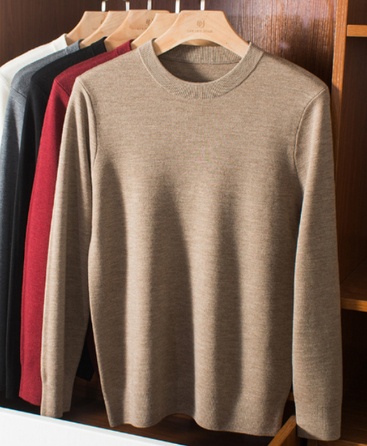 Pull de laine 143men, couches chaudes à quatre broches d'automne et de fond d'hiver
