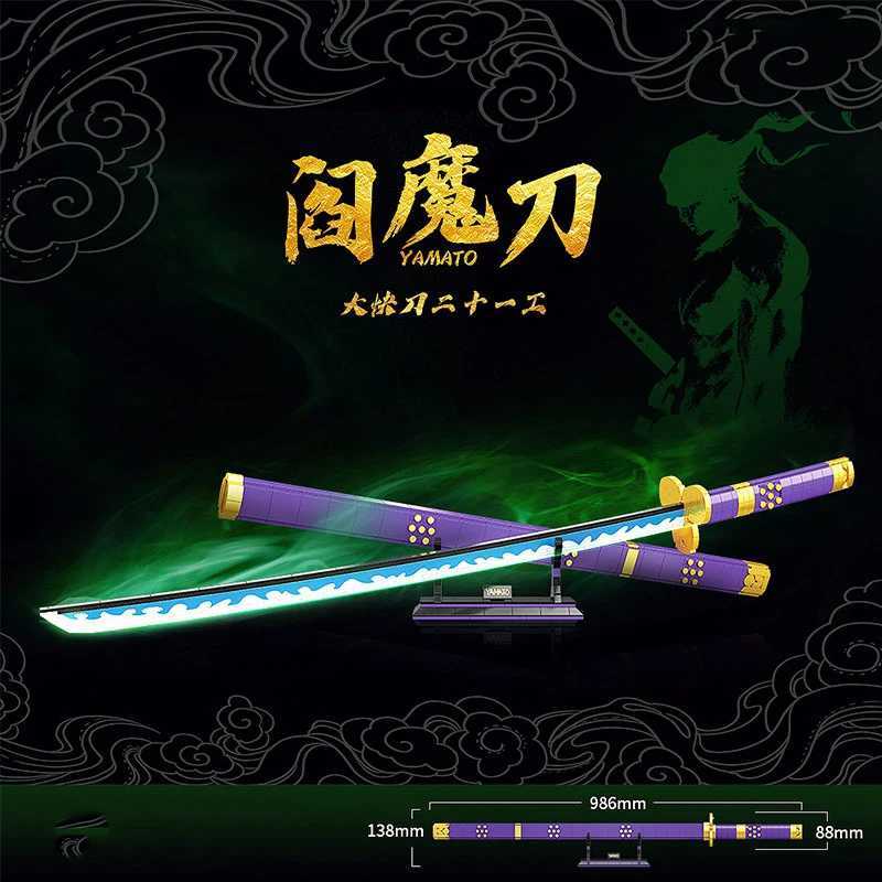 4 Type Creative Swordsman Roronoa Zoro Sword Katana Building Blocks Luminous Construction Bricks Toys Gift For Children Kids C250103-image-1040362937