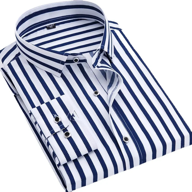 Quality Long Sleeve Mens Floral Plaid Casual Shirts Regular Fit Thin Summer Light Weight Social Work Business Dress Shirt 241224Z