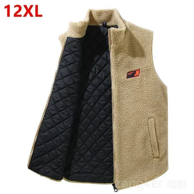 Large size waistcoat thick warm mens casual fashion padded vest plus large jacket shoulders outer wear 12XL 11XL 10XL 9XL 241223Z