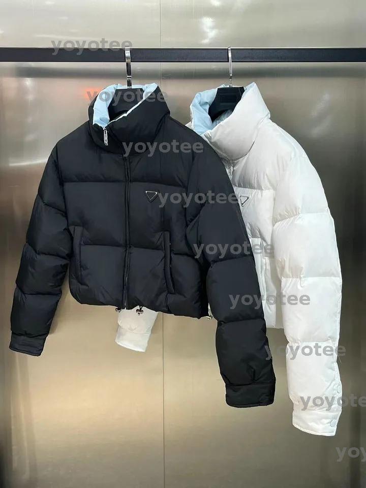 Women's triangle with detachable sleeves and two hooded warm white duck down jacket BFG2501032