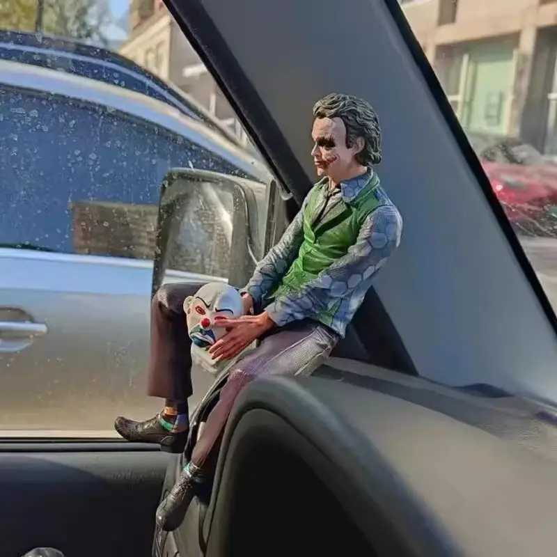 Car decoration Joker Heath Ledger Action Figure Sitting Doll model Desktop Pendant Tail And Roof Statue Collectable Toys Gifts K260326-image-1096835628