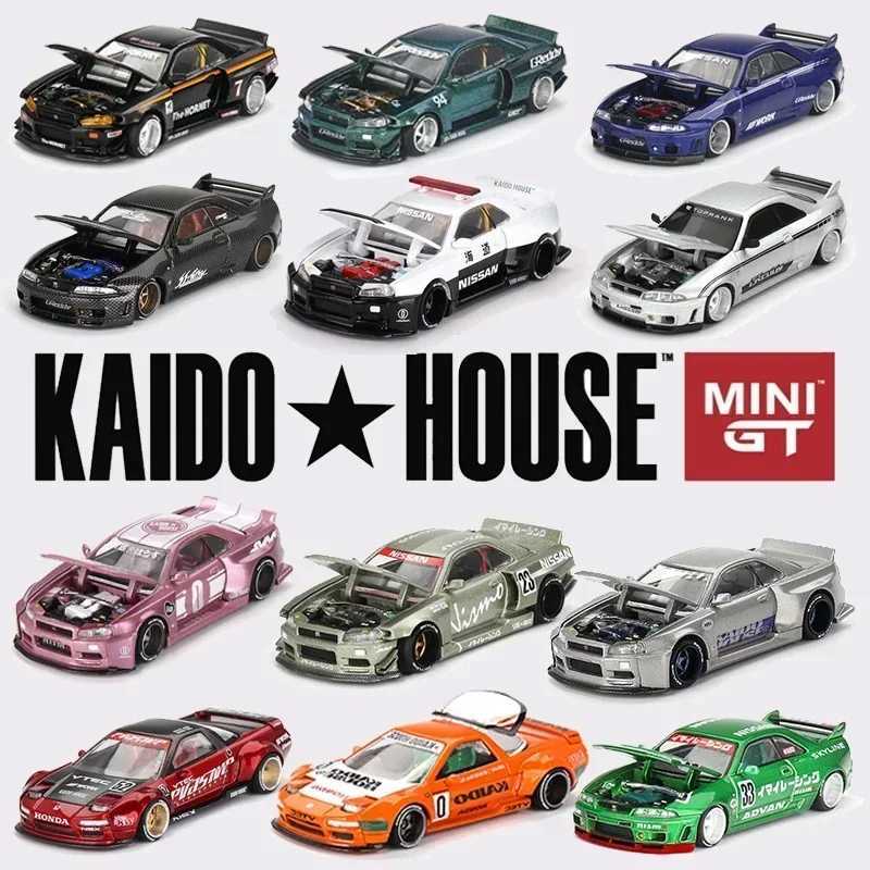 Diecast Model Cars Kaido House+MINIGT 1/64 Nissan Skyline GT-R (R34) (R33) Honda NSX Racing Kaido Works V3 V2 KHMG Automotive Alloy Die Casting M-image-1040431165
