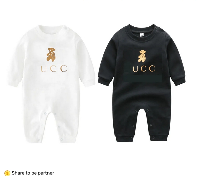 Collection de vêtements pour bébé de créateurs - Boucheurs de coton pour nourrissons et combinaisons