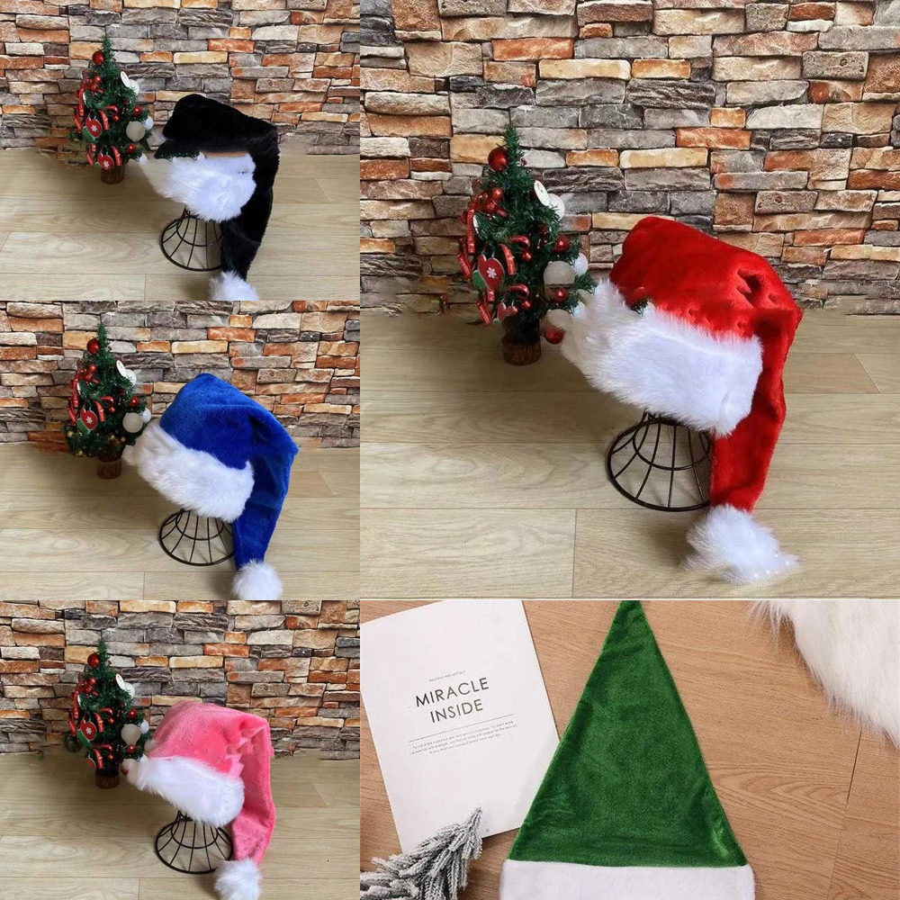 Update 75Cm Plush Long Merry Hat Cosplay Costume Santa Claus Cap For Adult Gift New Year Christmas Decoration 2023