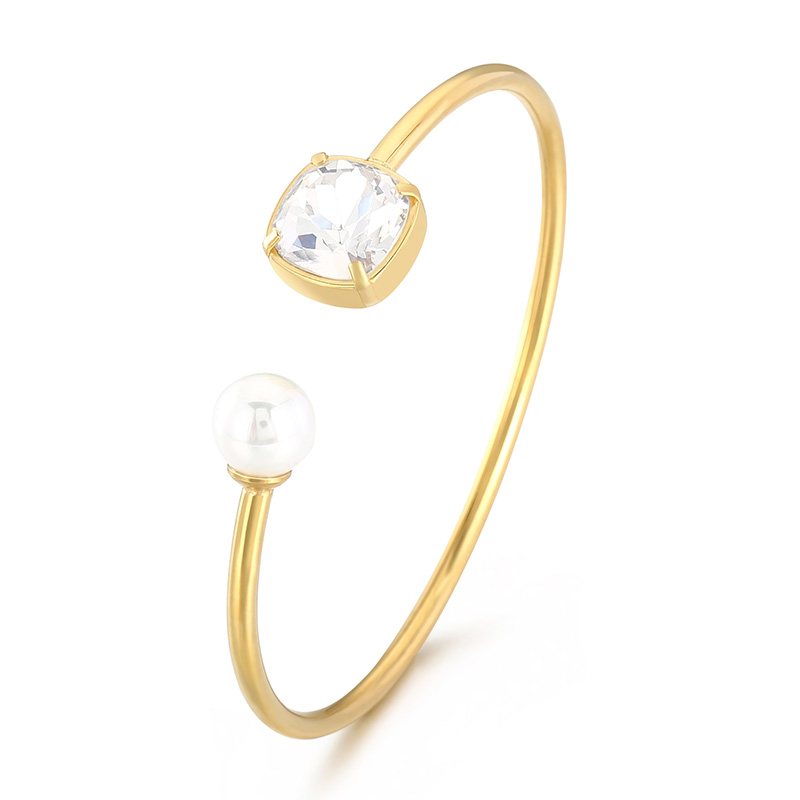Nouvelle mode femmes hommes filles argent or acier inoxydable lettre ronde fleur blanche en cuir bracelets porte-bonheur bijoux un cadeau
