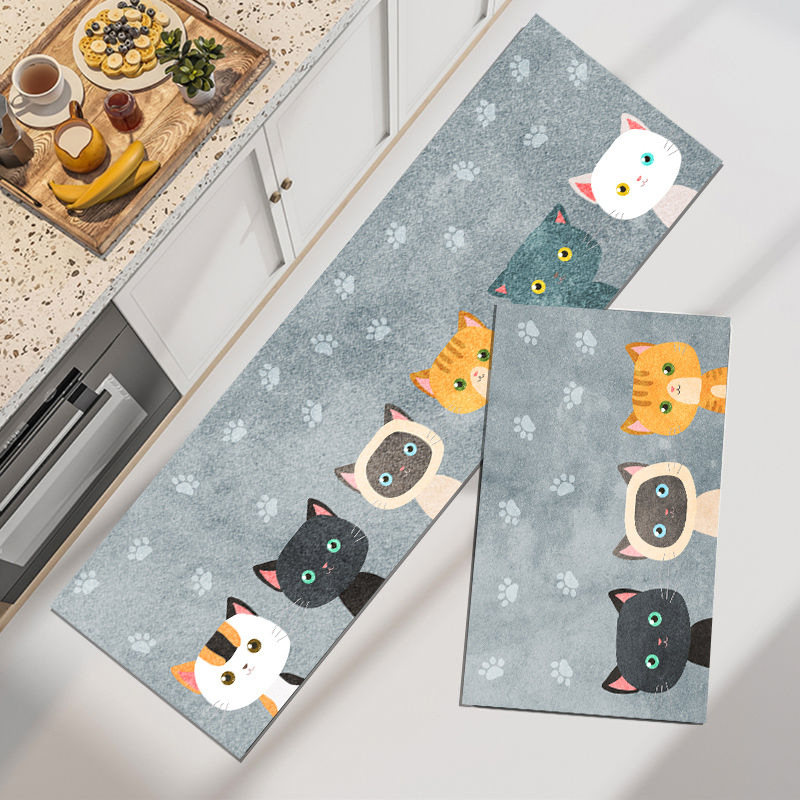 Kitchen Mats Floor Mats Oil and Waterproof Non-slip Dirt-resistant Water-absorbent Entry Door Bathroom Entry Door-image-1040528636