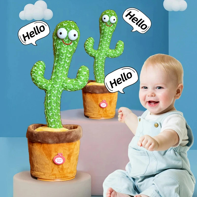 Dancing Cactus Toy,Repeat Talking ,Song Speaker Wriggle Dancing Sing Talk, Usb Charge Plushie Stuffed ,Interaction and Decoration-image-1040566872