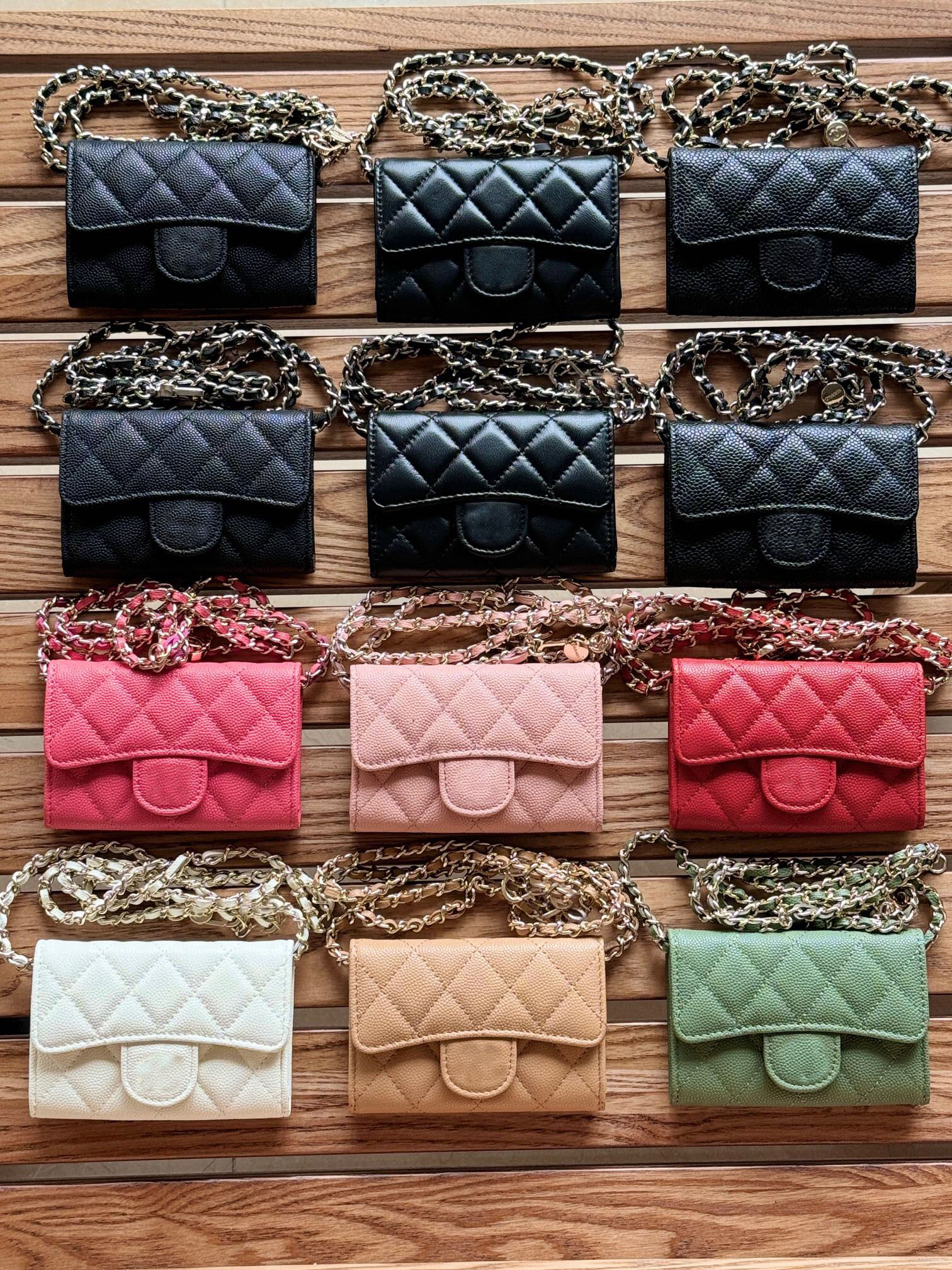 10A classic best quality genuinel leather women wallet with hardware chain luxurys designers wallet womens wallet purese credit card holder 92006