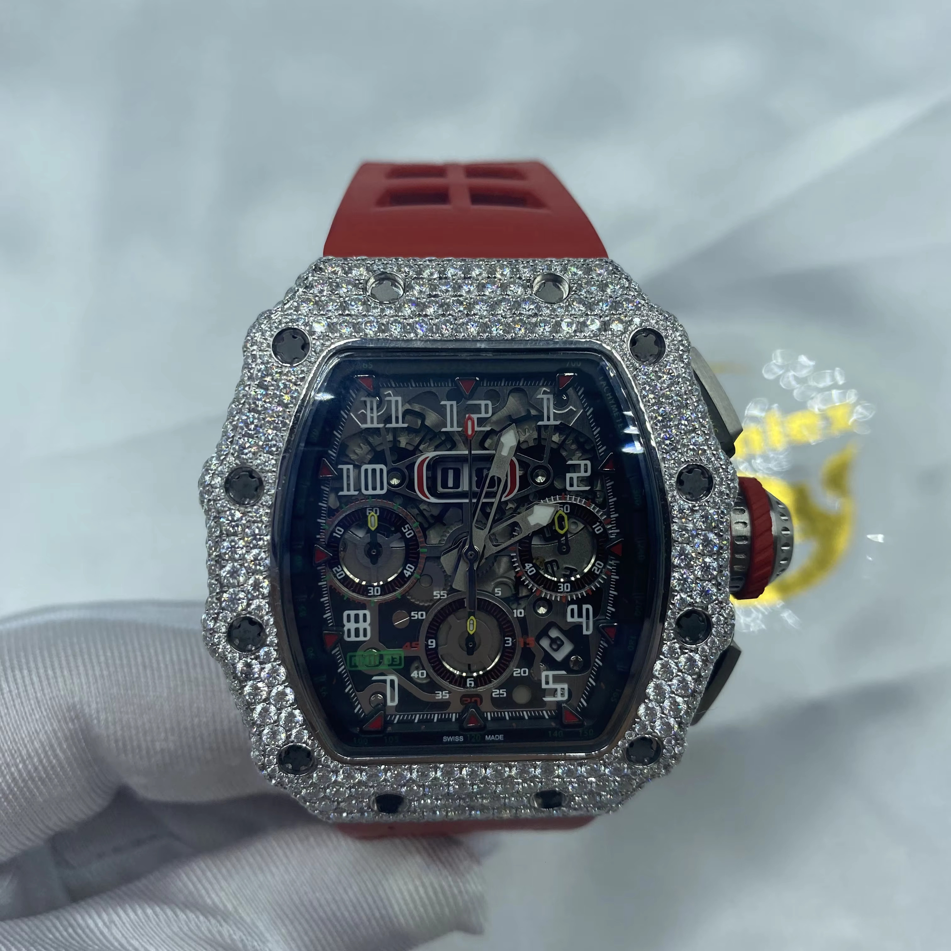 2023 customized VVS D moissanite full-automatic nical color zircon sparkg women's watch