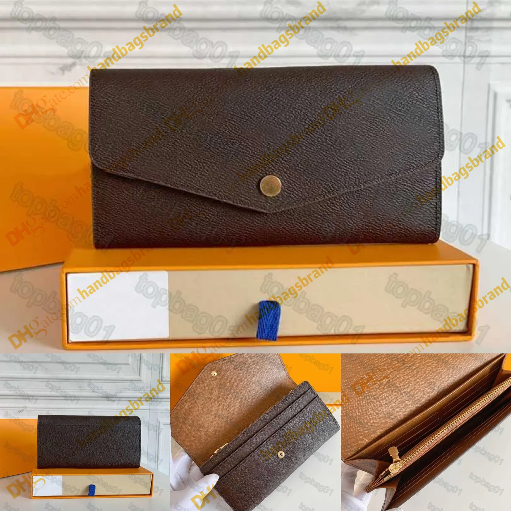 Designer M60531 Sarah Purse Long Leather Envelope Style Wallets for Keys & Coins-image-1094039870