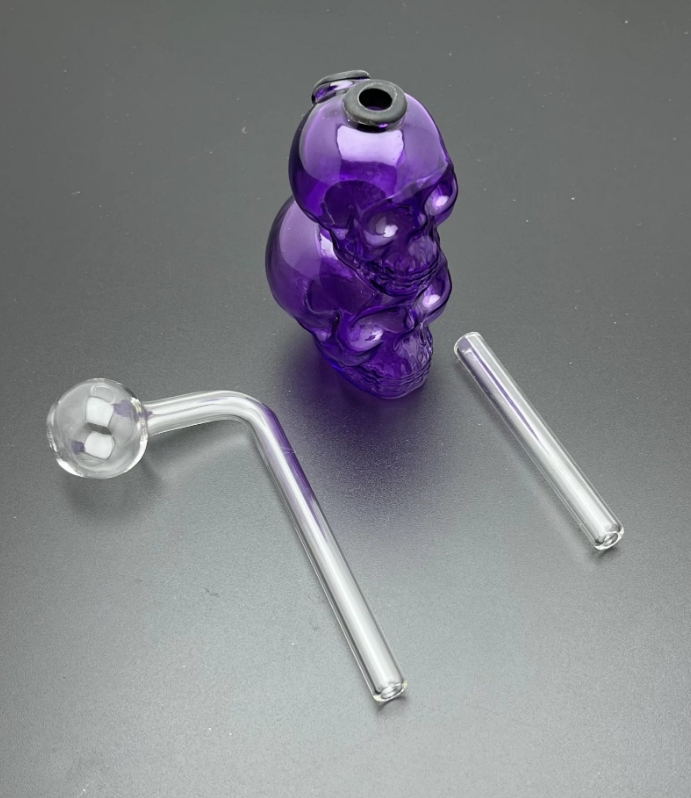 Portable Glass Dabbing Rigs - Small Oil Hookah with Unique Skeleton Shape & 14mm Connection-image-759208311