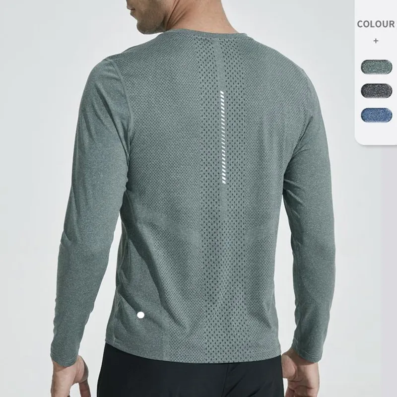 L-376 Men Yoga Outfit Sports Long Sleeve T-shirt Mens Sport Style Shirts Training Fitness Clothes Training Elastic Quick Dry Sportwear Top Plus S-image-983846973
