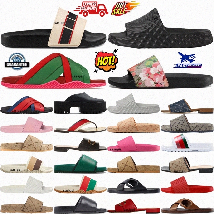 Designer Web Slide Padded Interlocking Rubber Pink Black Princetown Womens Slides Slippers Slipper Chevron Thong Pursuit Pool Platform Matelasse Wom