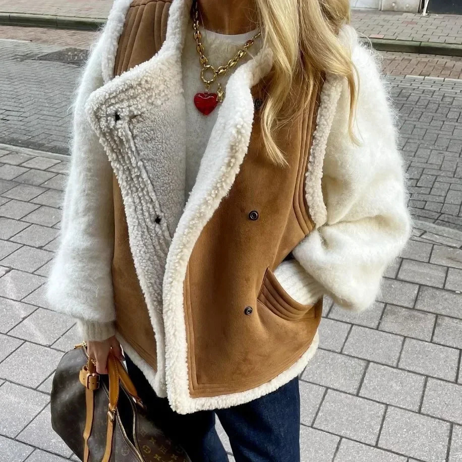 Autumn Women Waistcoat O-neck Sleeveless Pockets Thick Warm Jacket Female Winter Elegant Casual Fashion Ladies Clothes 250102