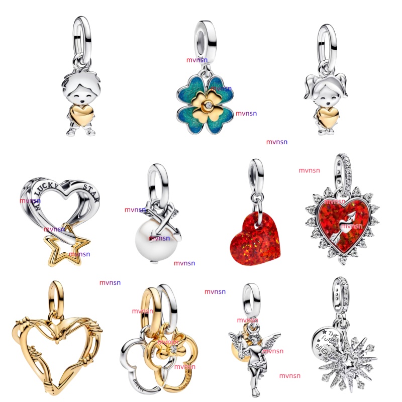 New Charms fit bracelet necklace For Women Valentine's Day gift 925 silver pendants decoration angel hot air balloon pearl beads Designer je