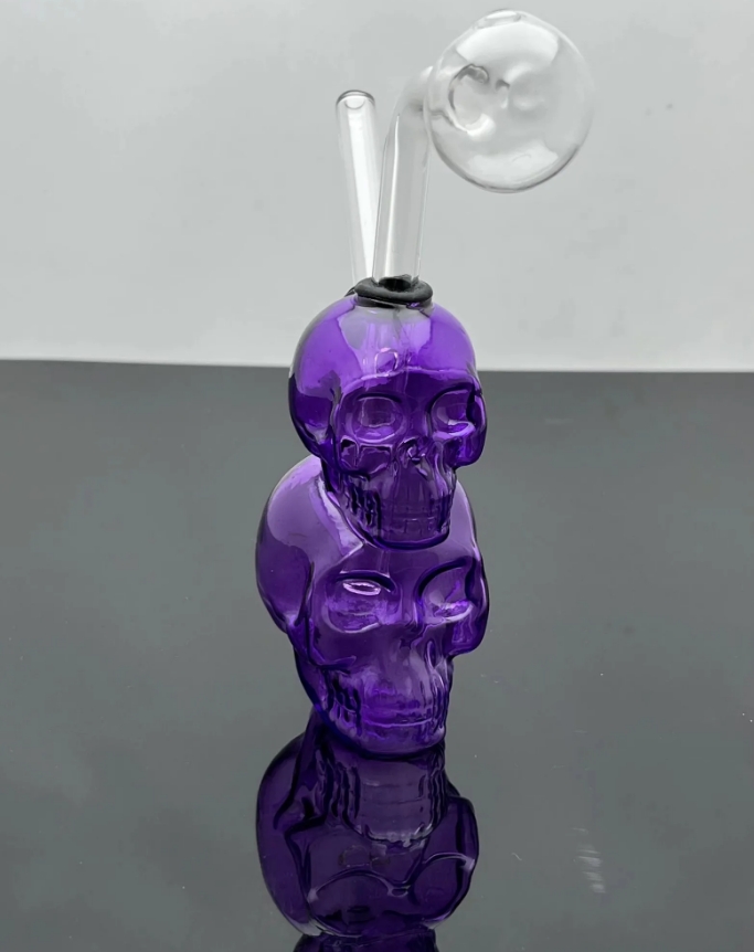 oil hookahs dab rigs glass water pipe Skeleton-shaped mini glass hookah is suitable for a variety of leaves, hand-made glass and colorful colors-image-388163817