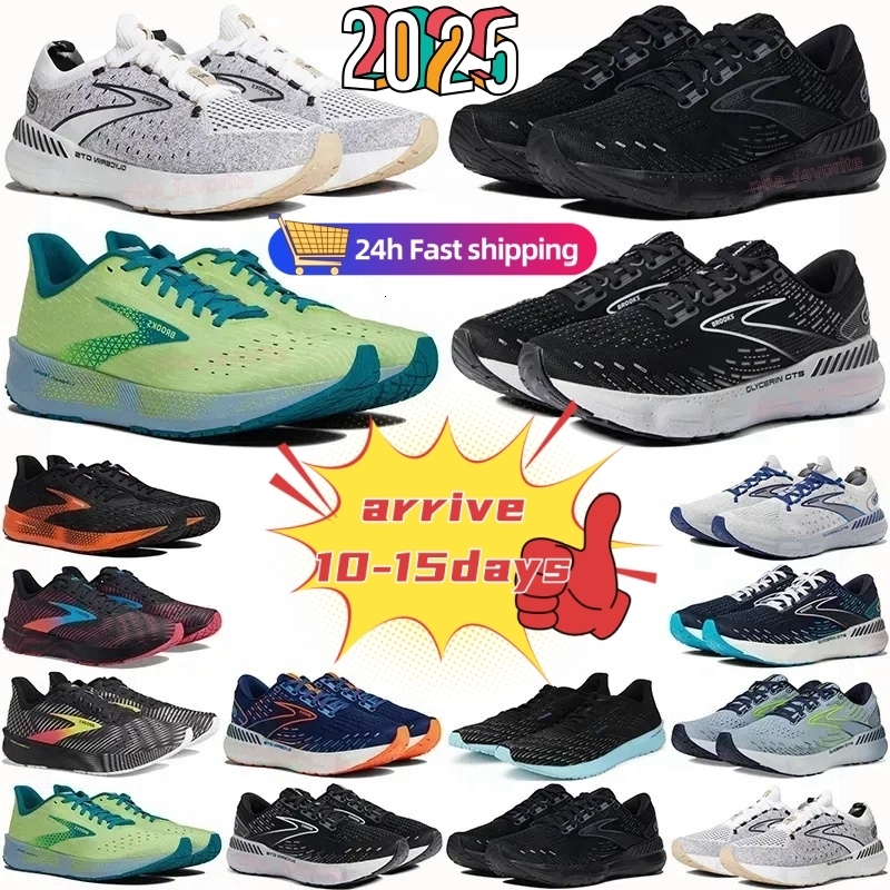 High quality Brooks Running Shoes Sneakers Women Men Ghost 15 Glycerin GTS 20 Cascadia 16 Mens Womens Trainers Outdoor Sports Sneakers Black White O