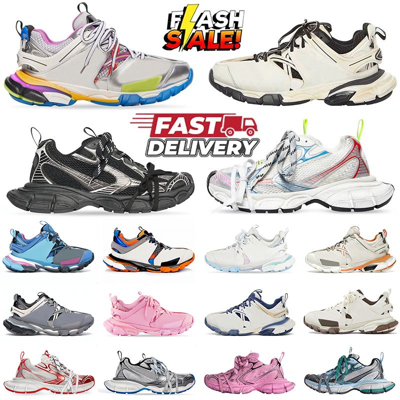 Top Quality Runners Casual Shoes Designer 3xl Track 3 Sneakers Mens Mens Womens Mesh Lacets Worn-Out Effect Tracks 3.0 TRAPALISE DES PLATTERIES D