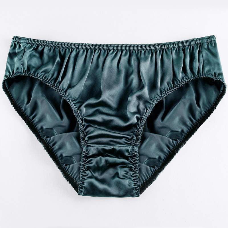 Men Silk Satin Briefs High Quality 100% Silk Panties Male Solid Breathable Seamless Underwear Sexy Mid Waist Underpants Lingerie