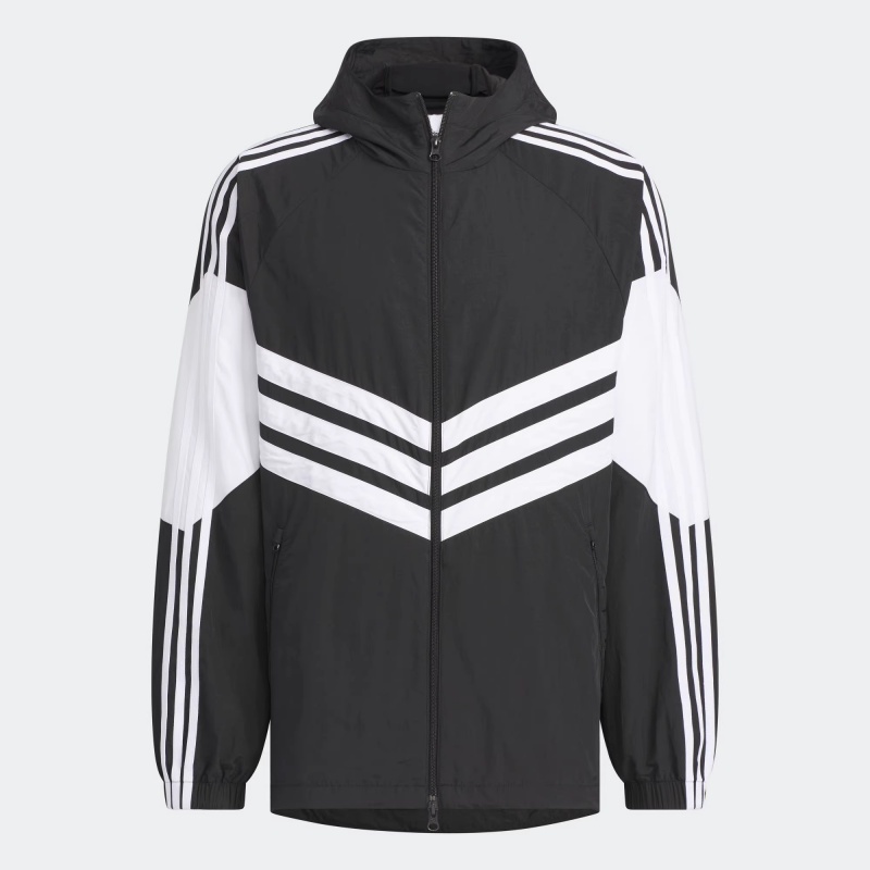 Mens Spring 2025 New Woven Stripe Color blocked Windproof Hoodie Jacket Couple Hooded Retro Windbreaker Jacket Coat JM7260