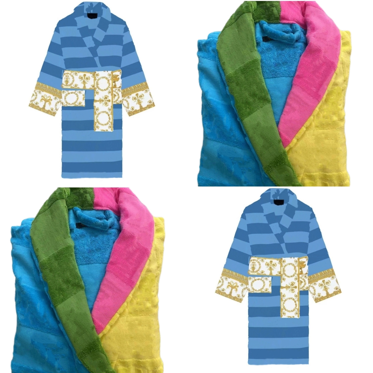 mens robe long bath robe luxury robe womens unisex sleepwear letters printing blend woolen & cotton fabric wholesale 2 pieces 5% off luxury robe-image-832026827