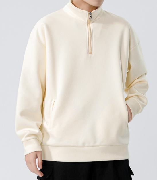 49Turtleneck Sweatshirt for Men Autumn and Winter Thickened Loose Trendy Solid Color Casual
