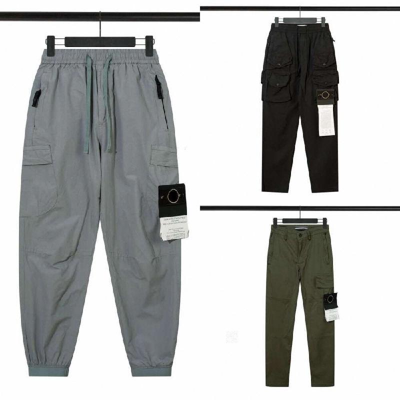 High Quality Badge Patches stones Mens Track Pant Fashion Letters Design Jogger Pants Cargo Pants Zipper Fly Long Sports Trousers islands Clothing
