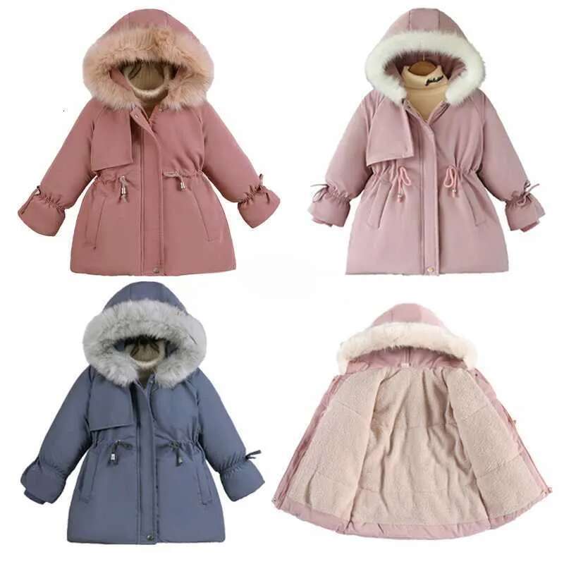 Coat Girls Jackets 28 Years 2023 Winter Children Thickened Down Warm Outerwear Kids Hooded Fur Collar Jacket Boys Girl Party Coats-image-1041234379