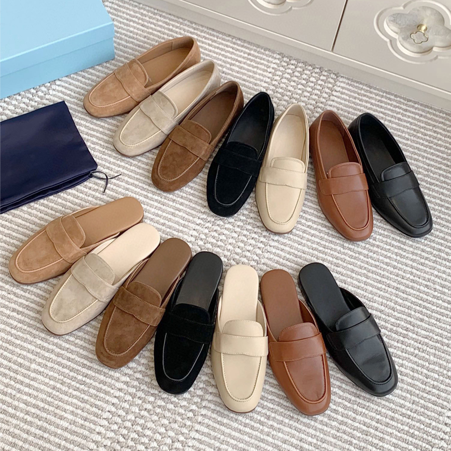 Real cuir daide colg slipper glisse mules chaussures plage chaussures talons chaussures sandales pour femmes de luxe de luxe glisse chaussures de