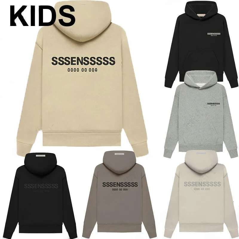 kids boys girls hoodies classic silicon cking letter oversize loose hooded sweatshirt PULLOVER children skateboard gray season 7th cotton Clothin-image-1041235064