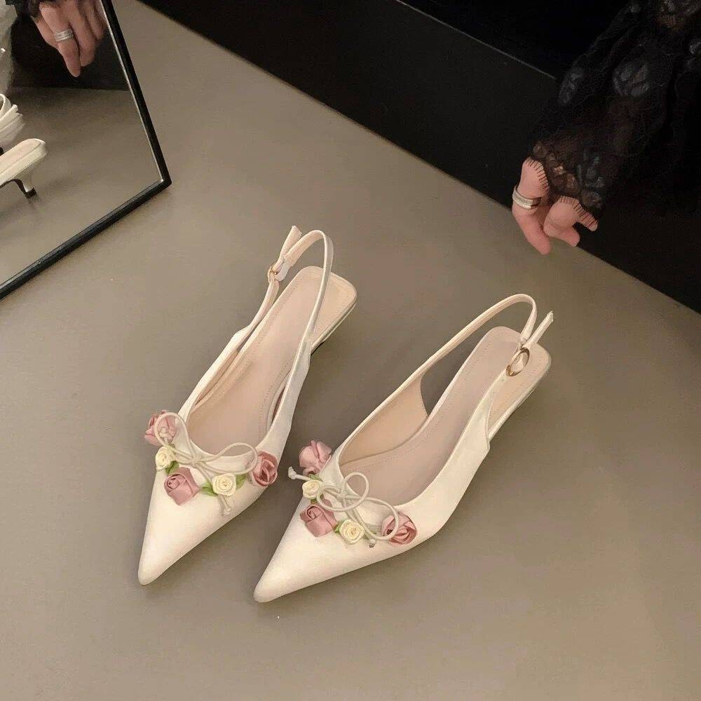 Free Shipping sandals designer heels Slippers womans shoes pointed end flower sandal home outdoor Sandale