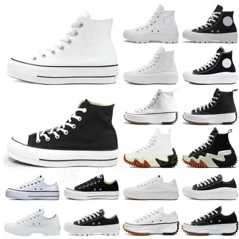 Designer canvas shoes men women thick bottom platform casual shoes Spring and Autumn Classic black and white high top low top comfortable-image-894551957