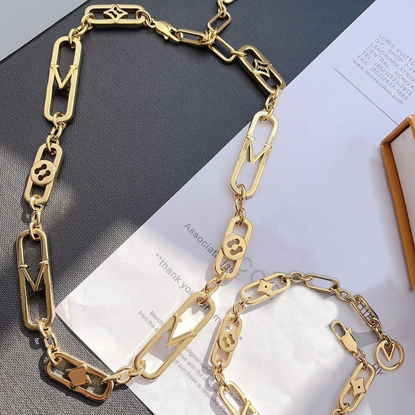 Bracelet de collier initial de ton élégant avec chaîne de liens, bijoux de mode pour femmes, accessoire à la mode pour les usures décontractées e