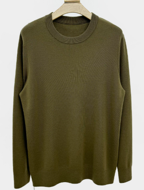 Pull en laine de 192 hommes, au cou rond chaud à quatre broches d'automne et à un fond d'hiver