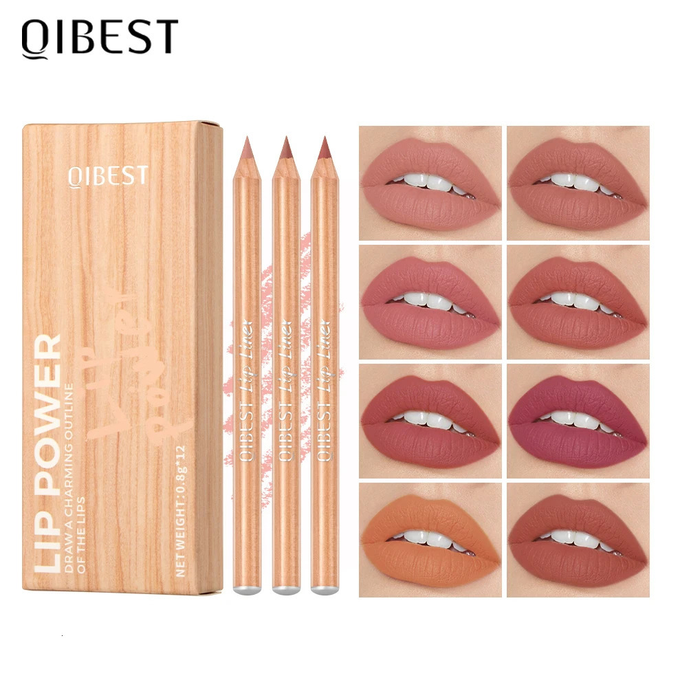 QI Lip Liner Pencil Contour Matte Lipstick Pens Smudge Proof Silky Lipliner Not Easy Fade Lip Outline Sculpt Lips Makeup Set 250108-image-1041350469