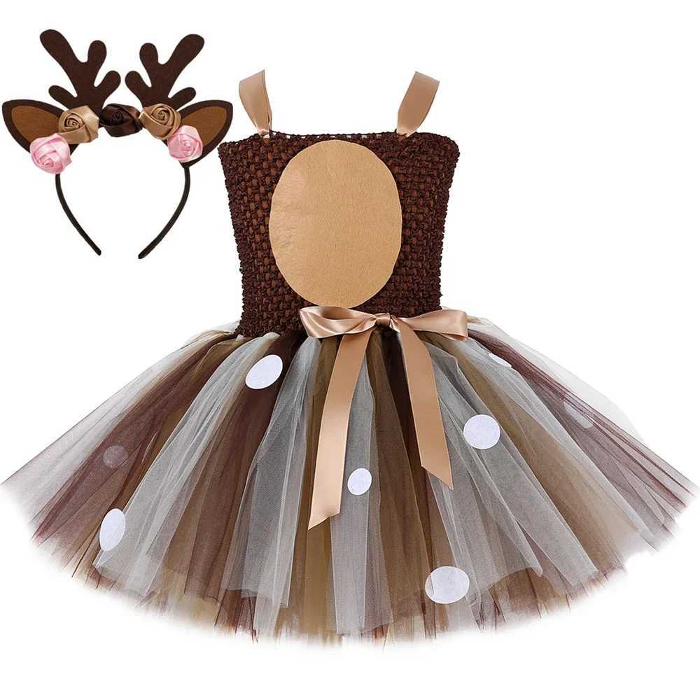 Deer costume girl Christmas Tutu dress childrens birthday jungle park Halloween animal reindeer costume W250111-image-1041489675