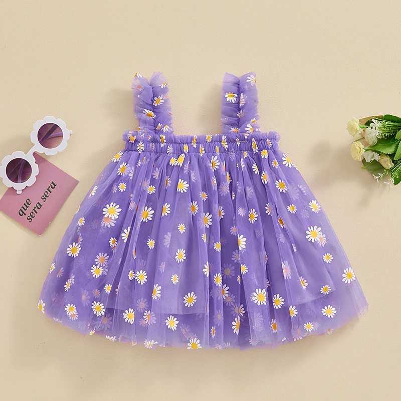 FOCUSNORM 1-5Y Summer Preschool Childrens Girls Princess Dress Sleeveless Flower Gaul Mesh Tutu Sundress W250111-image-1041488055
