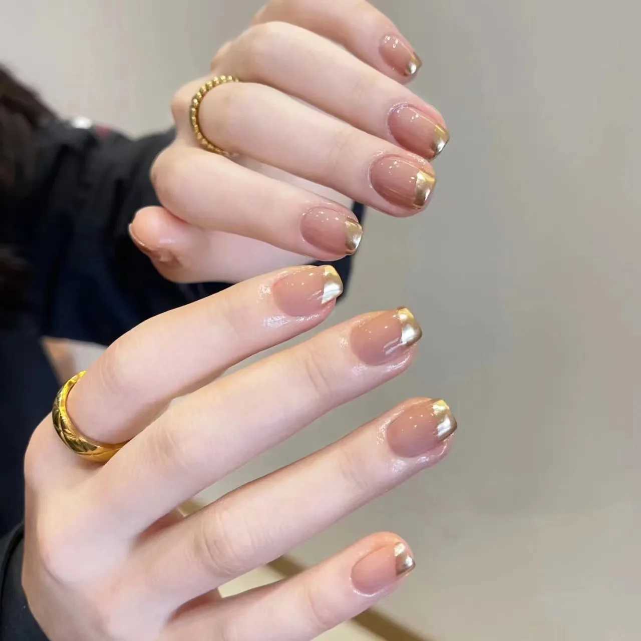 10Pcs Nude Short Handmade Press on Nails Simple Temperament Full Cover French False Nail Tips for Women Girls Daily Wear TipsXJ250110-image-1041377669