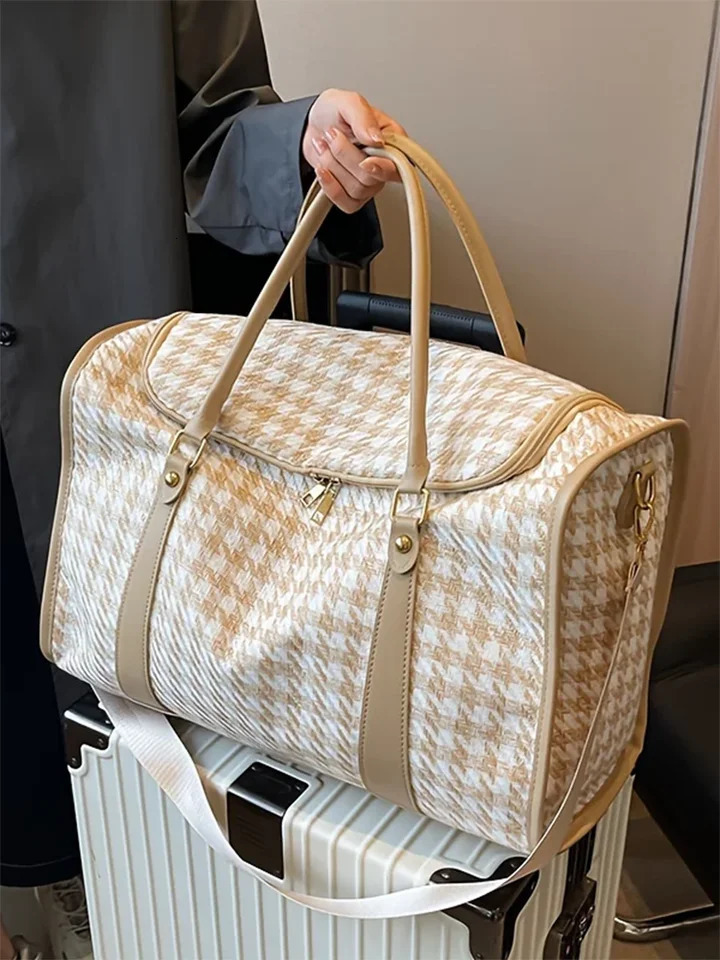 Portable Vintage Travel Duffle Bag Large Capacity Womens Sports Fitness Storage Bag Gym Handbag Weekender Overnight Bag 250106-image-1041374742