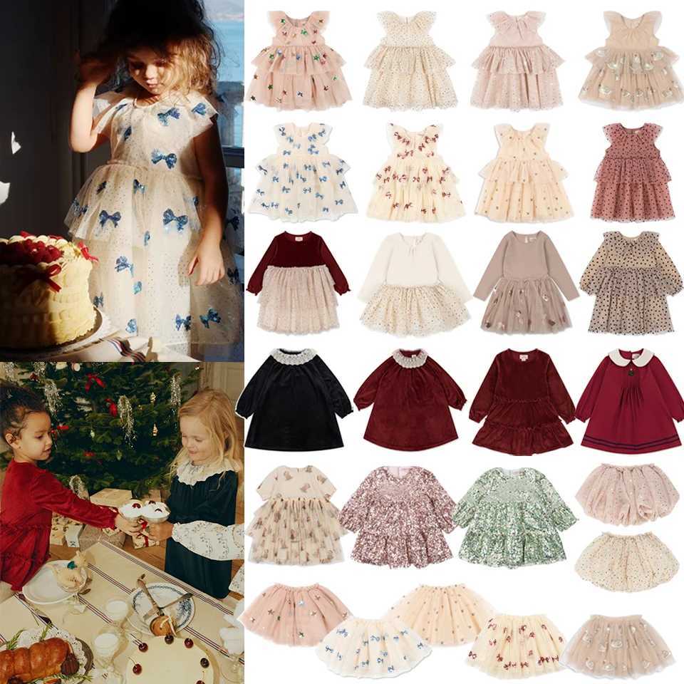 2024 Christmas KS Girls Princess Mesh Dress Childrens Pre glitter Dress Baby Cute Skiing Carnival Par Childrens Voile Dress Gift W250111-image-1041489701