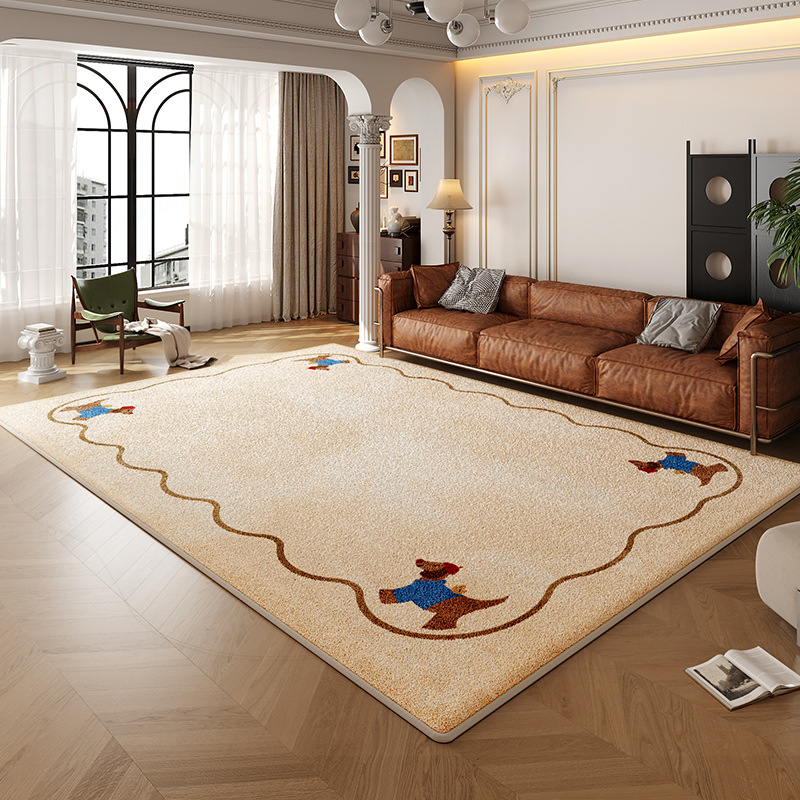 Cartoon Puppy Vintage Style Ambiance Living Room Sofa Coffee Table Full Carpet Dirt-resistant Bedroom Bedside Blanket-image-1041521222