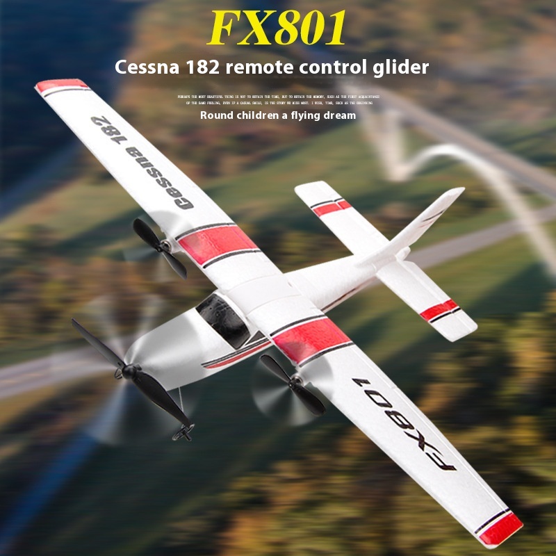 2.4Ghz FX801 Remote Control Airplane Cessna 182 Fixed Wing RC Foam Glider Aircraft Model Toy-image-771963392